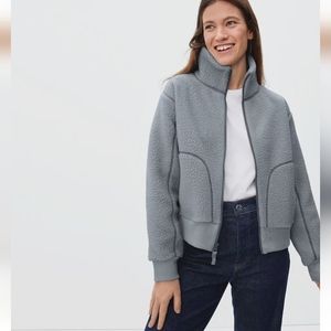 Everlane The ReNew Sherpa Fleece Teddy Bomber Full Zip Jacket
